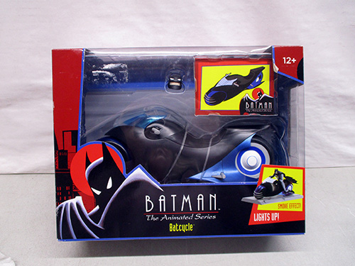 image of Batman Animated Series Batcycle Toy with Light Feature