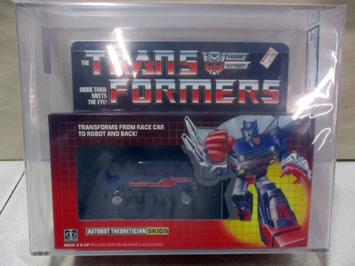 image of Transformers G1 Autobot Skids in Original Packaging AFA graded