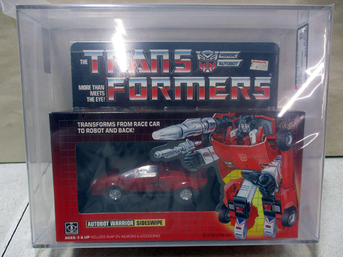image of Transformers G1 Sideswipe Action Figure in Box AFA graded