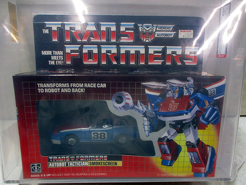 image of Transformers G1 Autobot Tactician Smokescreen in Box AFA graded