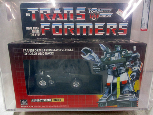 image of Transformers G1 Autobot Hound in Original Package AFA graded