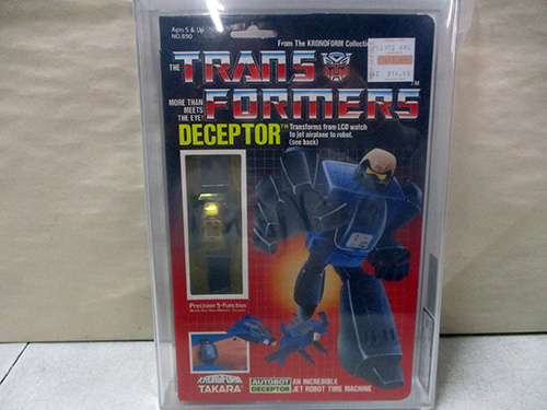 image of Transformers G1 Decepticon Reflector Action Figure in Box AFA graded