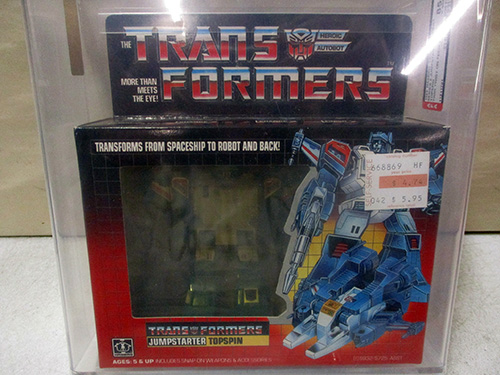 image of Transformers Jumpstarter Topspin Action Figure in Box AFA graded