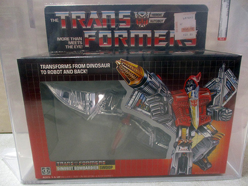 image of Transformers G1 Dinobot Slag Figure, Boxed AFA graded