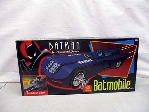 image of Batman Animated Series Batmobile Toy in Original Box