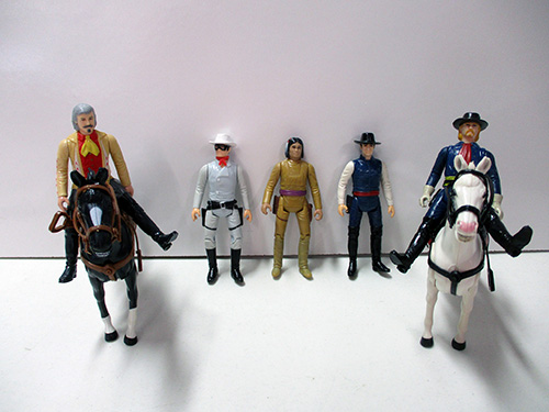 image of Six Mego The Adventures of the Lone Ranger Action Figures