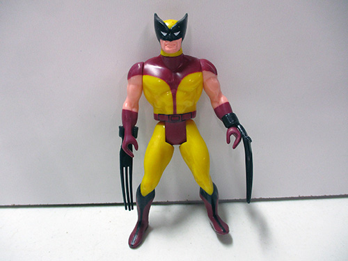 image of 1984 Marvel Secret Wars Wolverine Action Figure in Yellow and Red Costume