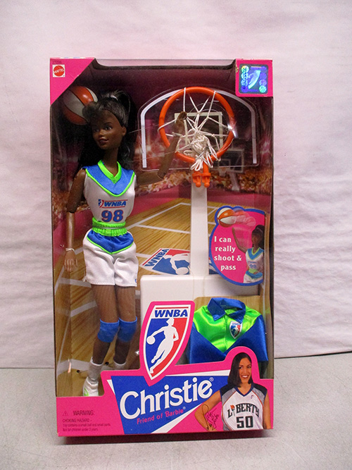 image of Mattel WNBA Christie Barbie Doll in Original Packaging