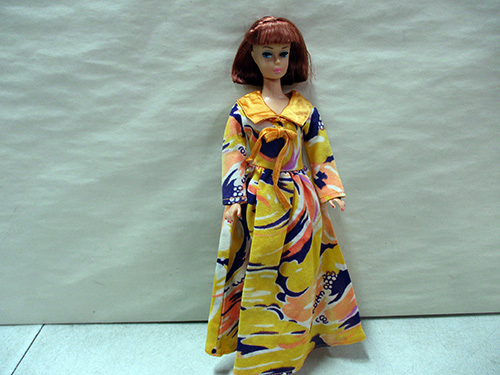 image of Vintage Barbie Doll in Patterned Dress