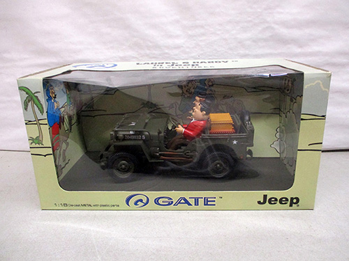 image of Laurel and Hardy themed Jeep Collectible By Gate
