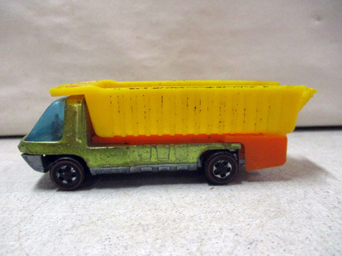 image of Hot Wheels Redline Dump Truck Toy with Yellow Bed