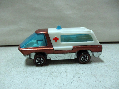 image of Hot Wheels Redline Die-Cast Toy Ambulance with Red Cross
