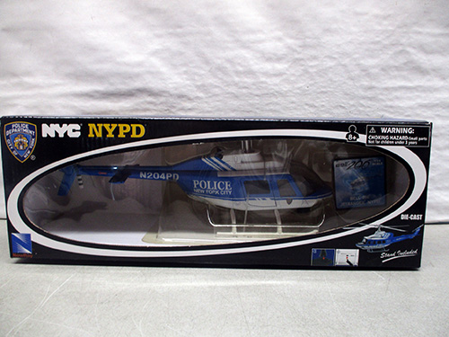 image of NYPD Die-Cast Helicopter Model in Original Box