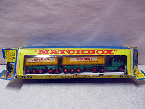 image of Matchbox Dodge Trucks Twin Tipper Train K-18