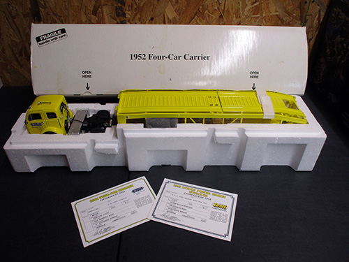 image of Danbury Mint 1952 GMC Four-Car Carrier Toy with Box