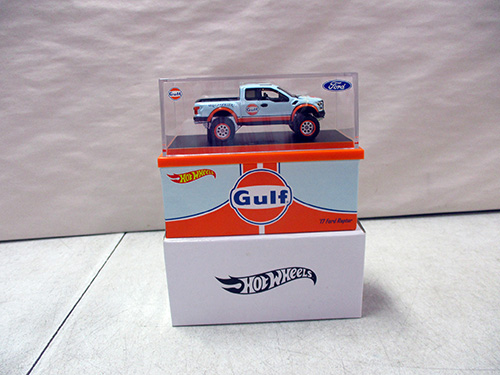 image of Hot Wheels Gulf Ford Raptor Pickup Truck Diecast