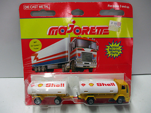 image of Majorette Die-Cast Shell Tanker Truck in Original Packaging