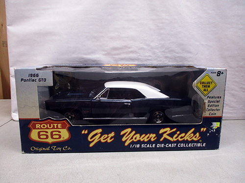 image of Route 66 1966 Pontiac GTO 1:18 Die-Cast Collectible in Box