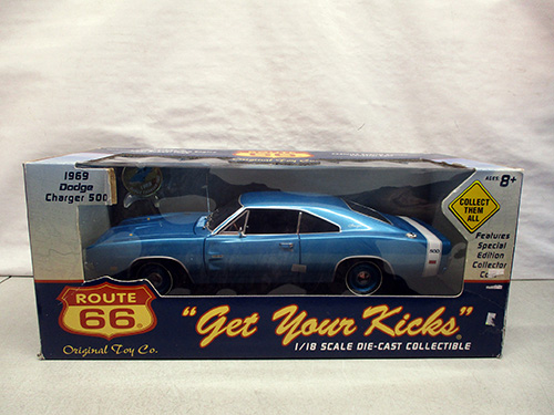 image of Route 66 1:18 Scale 1969 Dodge Charger Die-Cast Model