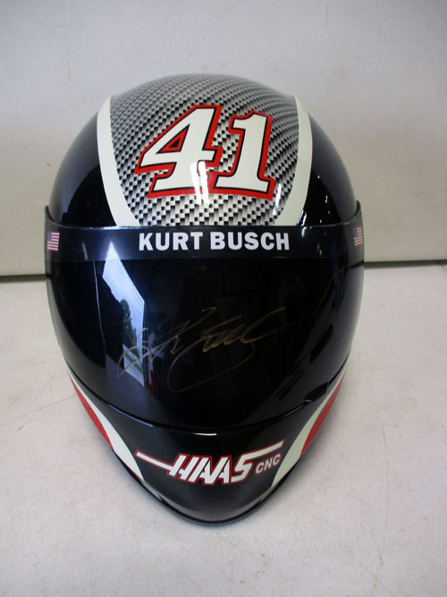 signed nascar helmet kurt bush