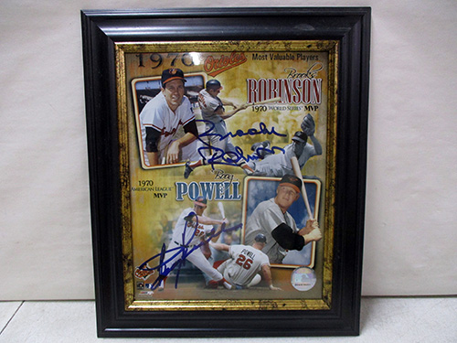 image of Framed Brooks Robinson and Boog Powell Signed Print