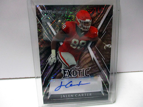image of Leaf Exotic Jalen Carter Rookie Autographed Card