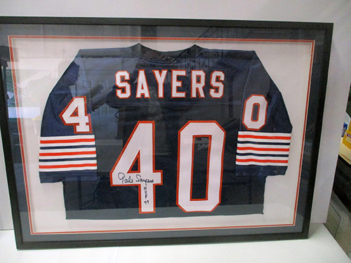 image of Framed Gale Sayers Signed Chicago Bears Jersey