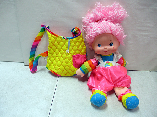 image of 1980s Rainbow Brite Doll with Bag Accessory