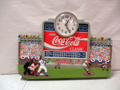 image of Coca-Cola Baseball Scoreboard Clock Display