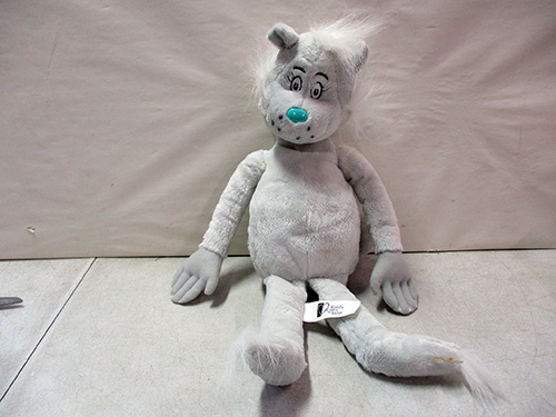 image of Dr. Seuss White Plush Cat Toy with Blue Nose