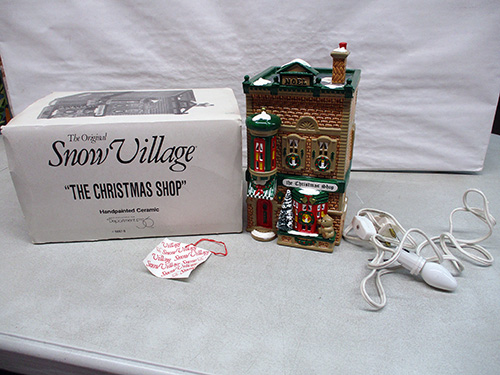 image of Department 56 Snow Village Christmas Shop Building