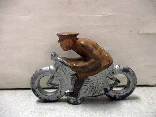 image of Barclay Toy Motorcycle with Rider Figurine
