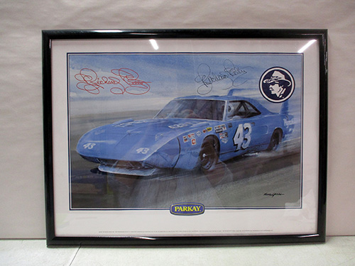 image of Richard Petty Signed Framed Race Car Print