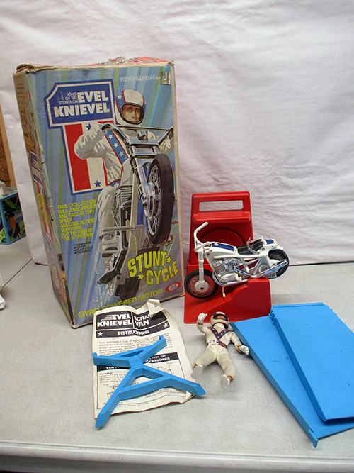 image of Ideal Evel Knievel Stunt Cycle Set with Original Box