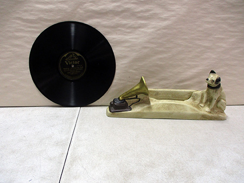 image of Cast Iron Nipper RCA Victor Record and Figure Combo