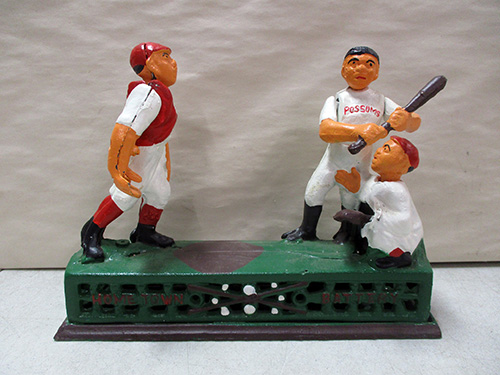 image of Cast Iron Baseball Mechanical Bank