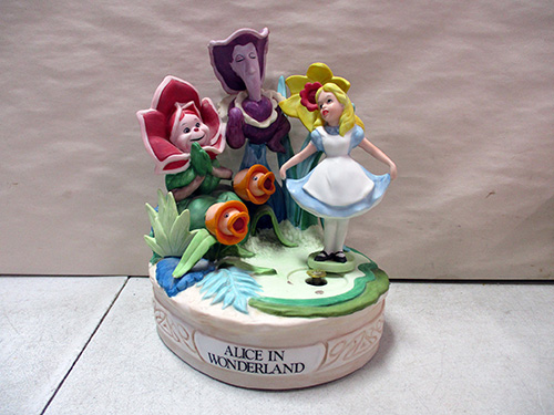 image of Alice in Wonderland Music Box with Floral Figures
