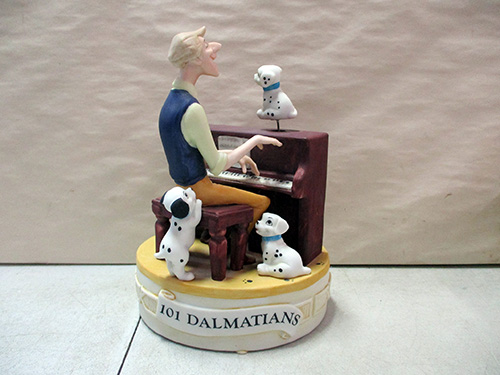 image of 101 Dalmatians Musical Figurine Featuring Roger and Puppies