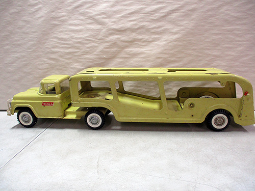image of Buddy L Pressed Steel Toy Car Hauler