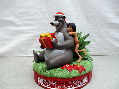 image of 1995 Disney Baloo and Mowgli Christmas Figurine