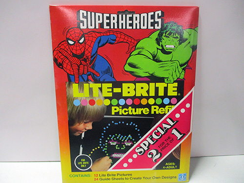 image of Marvel Superheroes Lite-Brite Picture Refill Set