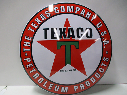 image of Texaco Petrol Products Enamel Advertising Sign